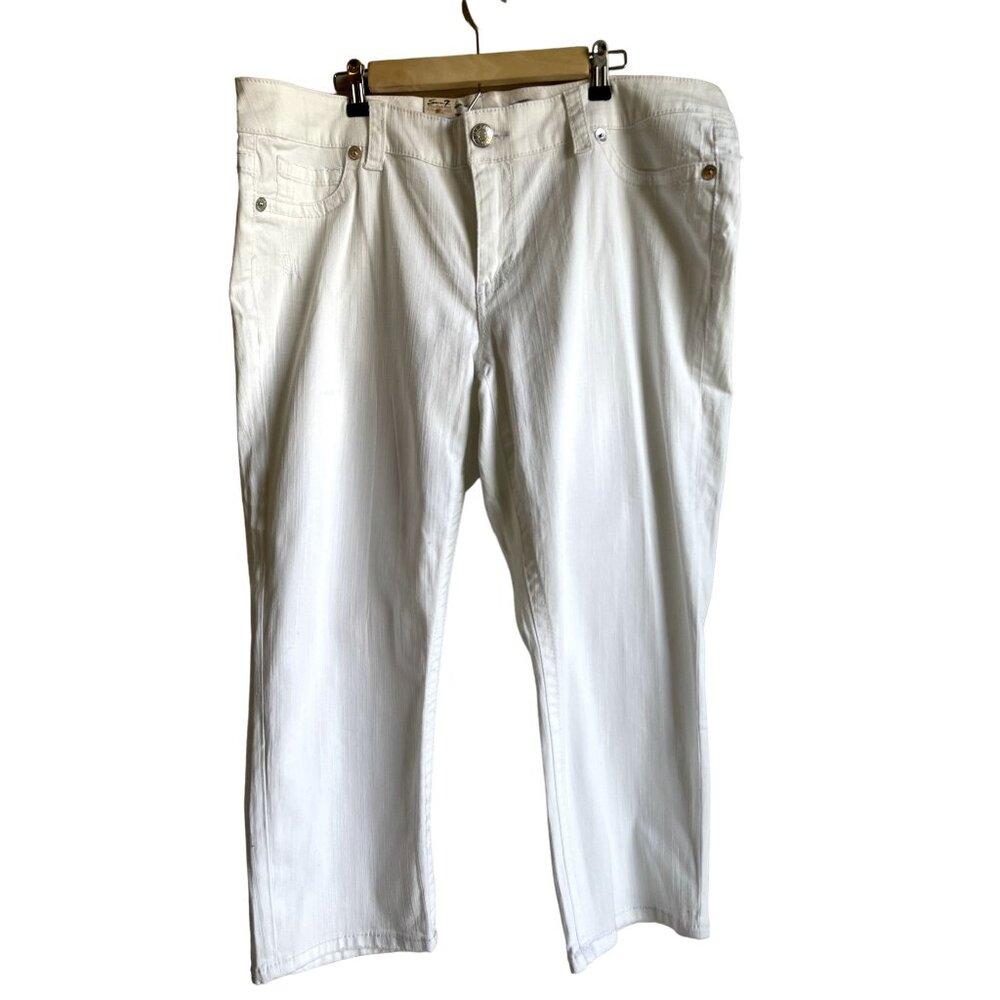 New! Seven7 White Cropped Jeans Size 20 Stretch MSRP $69
